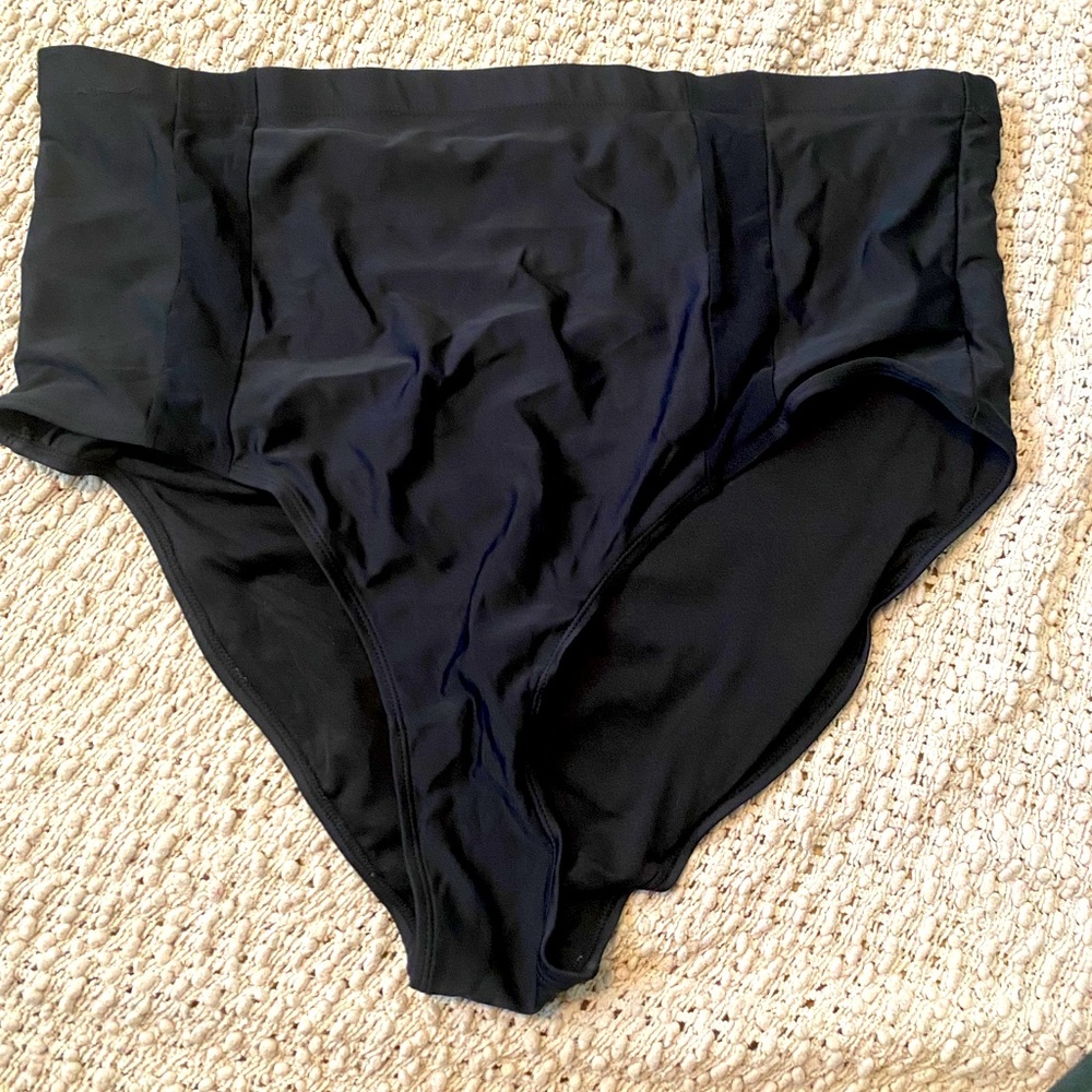 Black high waisted bikini bottoms